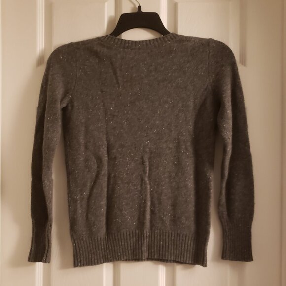 Old Navy Women's Heather Gray V-Neck Sweater Long Sleeve Cotton Blend Size Small - Picture 2 of 5